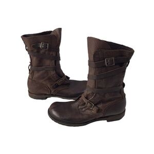 Strapped Brown Combat Boots